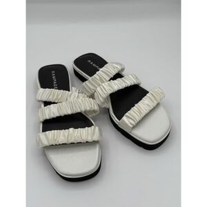 Rampage Strappy Sandals Women's White Satin Size 6 New Wedding Flat